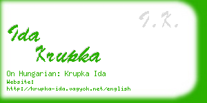 ida krupka business card